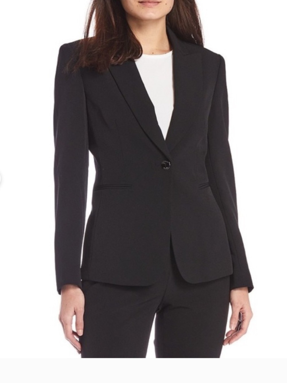 Preston & York Black Tailored Single-Button Blazer Size 6